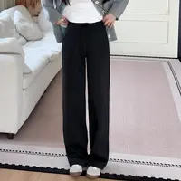【余欢欢】秋冬季休闲百搭显瘦柔软加薄绒筒喇休闲裤-YHK50357