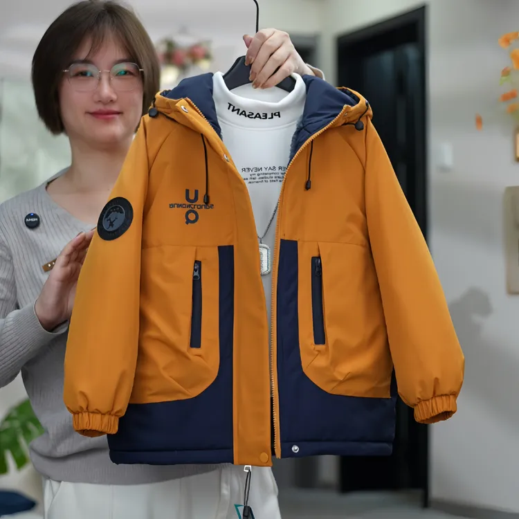 【加绒加厚大棉】男童冬款外套2025新款儿童冲锋衣派克服棉服潮洋气