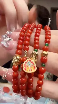 【闪购商品】南红玛瑙圆珠多圈链未镶嵌/