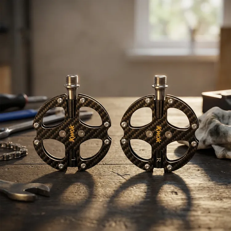 KWOK碳纤维折叠车脚踏公路自行车山地车脚踏板钛合金三培林