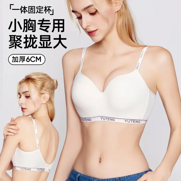 内衣女小胸加厚6CM聚拢显大无痕无钢圈软支撑防下垂收副乳文胸女