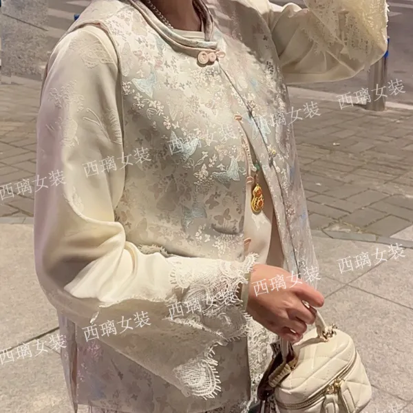 【蝶蕊】新中式国风复古气质时尚百搭女士宽松中国风提花马夹马甲