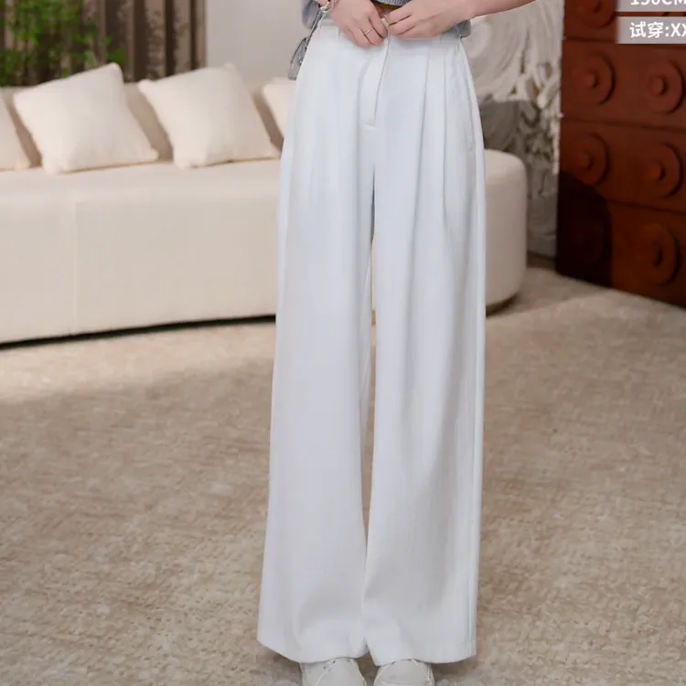 2025夏季韩系新款显瘦高腰休闲百搭宽松垂感休闲裤LK2502602