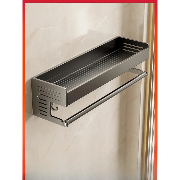 九牧王浴室架子卫生间置物架毛巾架一体免打孔厕所卫浴洗漱台收纳