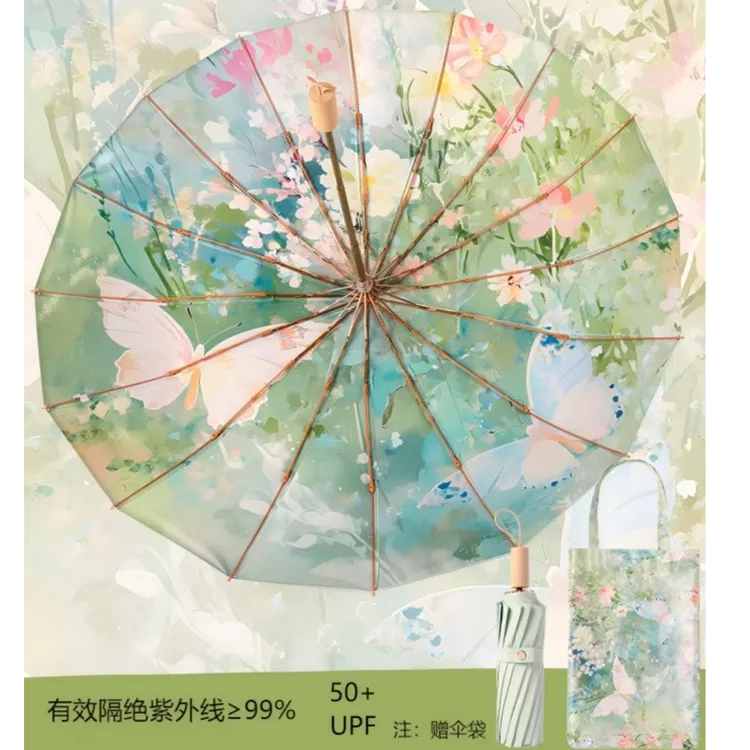 16骨玫瑰金大号超大伞晴雨两用遮太阳伞防晒防紫外线双人伞国风