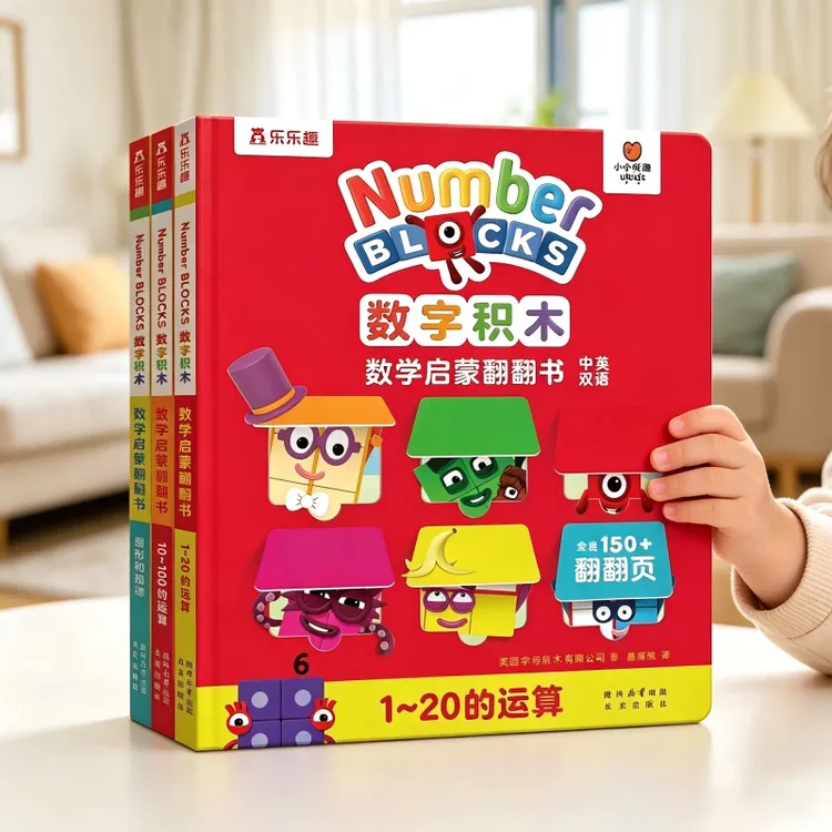 乐乐趣bbc数字积木数学启蒙翻翻+经典游戏大书（4册）Number BLOCKS