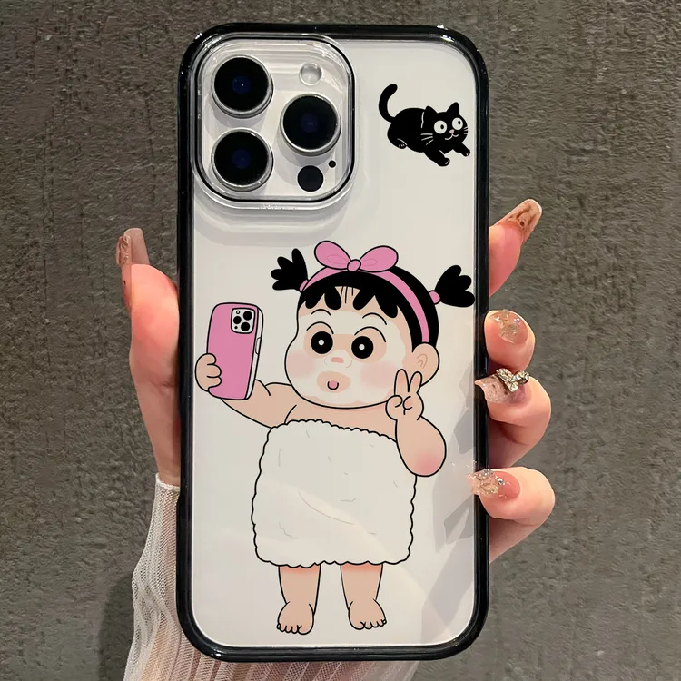 【AI键保护】面膜小新孩适用苹果16promax手机壳iphone15新款14少女