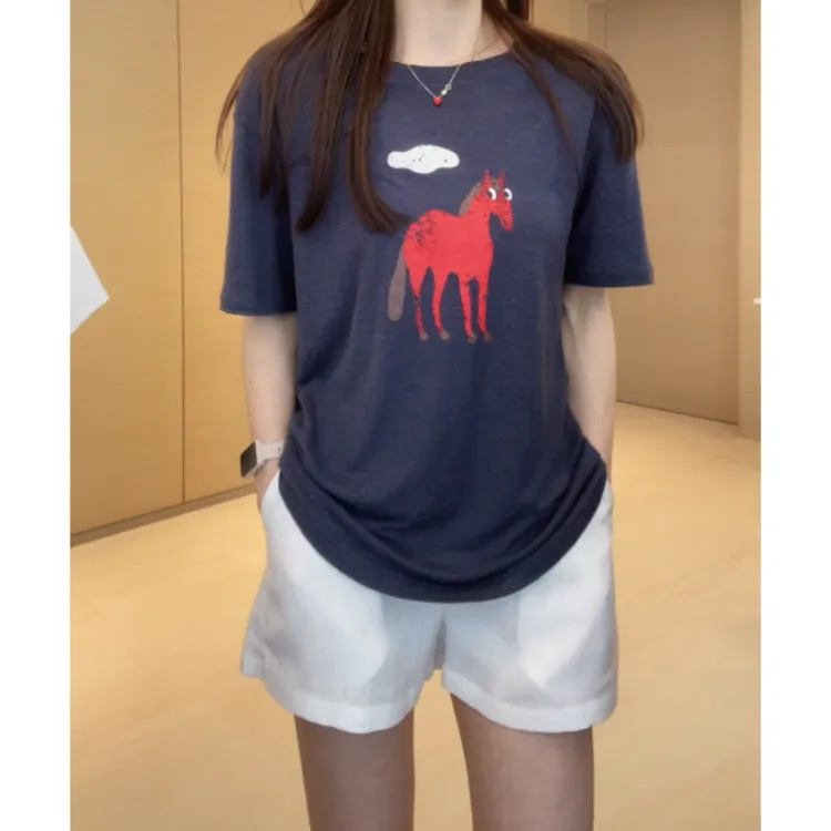 夏季圆领短袖简约显瘦女式T恤+百搭显瘦短裤LK2503038