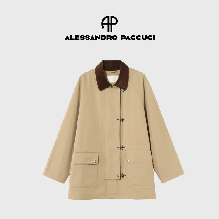 AP洛哥43080WT【余晖】棉 灯芯绒拼接领飞机扣时尚百搭休闲夹克外套