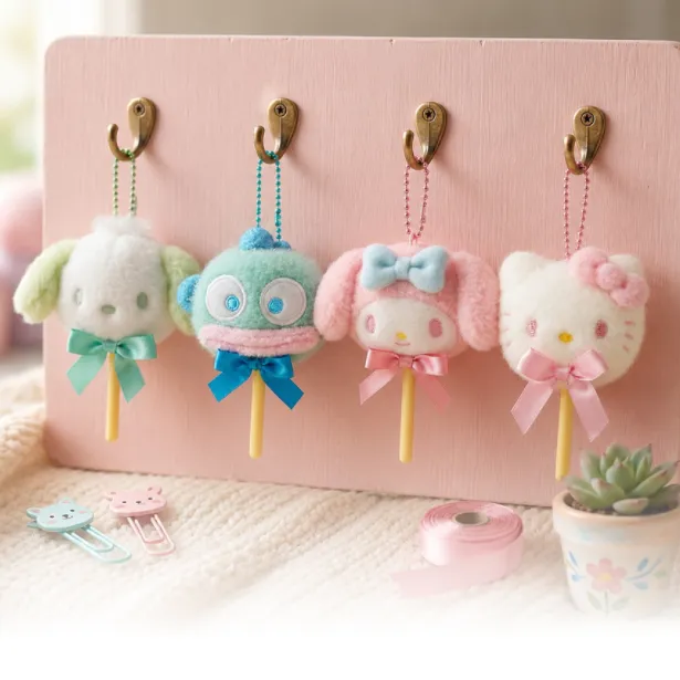 【首尔新品】韩国正版三丽鸥棒棒糖大头Kitty美乐蒂毛绒挂件礼物