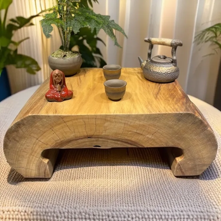 矮桌办公飘窗桌复古炕桌实木炕几日式茶桌禅意桌榻榻米民宿侘寂风