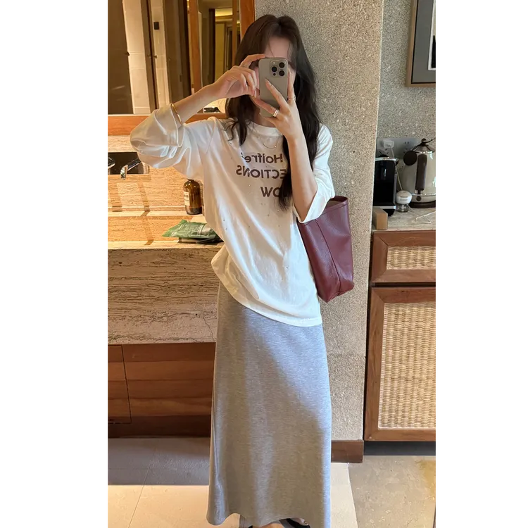 YPP！【果冻裙】巨舒服垂坠感显瘦抽绳慵懒A字半身裙卫裙