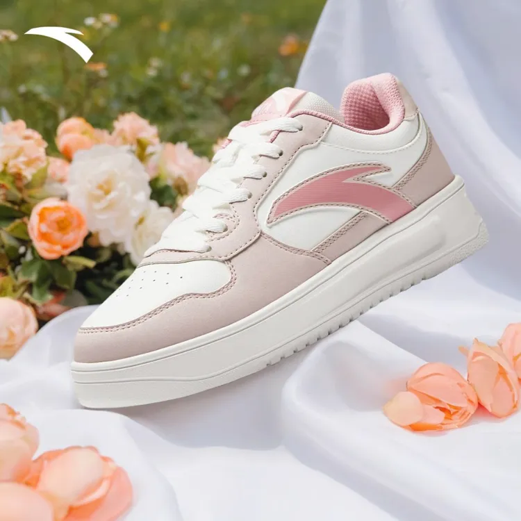 安踏轻松板鞋男女鞋休闲软底防滑情侣百搭运动小白鞋经典板鞋