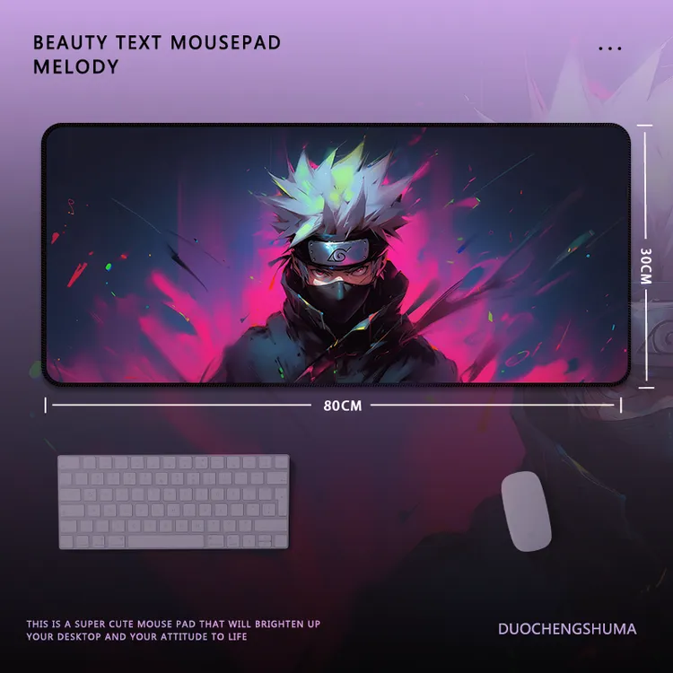 高级感黑鼠标垫日向雏田火影忍者超大动漫电竞办公游戏专用鼠标垫