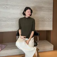 TANTAN 休闲修身半高领长袖秋季针织打底衫3299