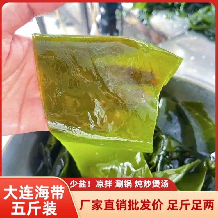 大连特产新鲜盐渍海带边5斤/箱营养低脂老少皆宜脆爽无泥无沙