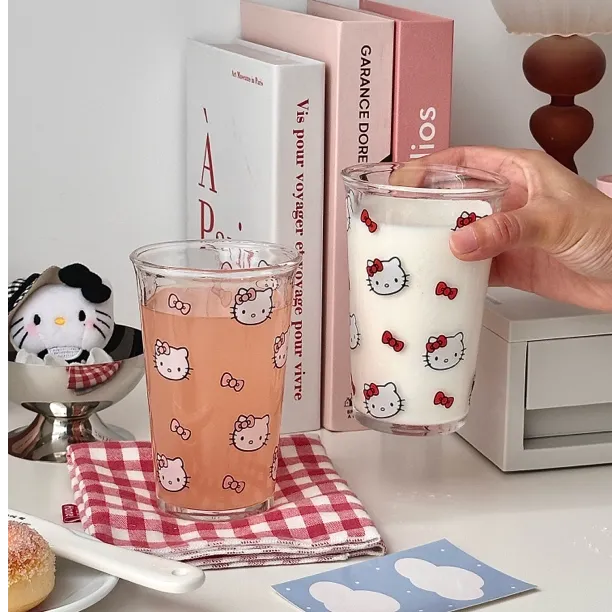 新款ins风翻口水杯玻璃杯高颜值咖啡杯耐高温家用喝水果汁牛奶