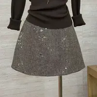 【人鱼的眼泪】优雅风精致百搭显瘦亮片半裙-8028