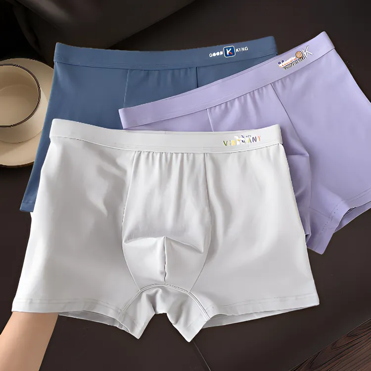 晶采男士混纺棉质平角裤男款青少年内裤柔软抗菌中腰四角裤短裤头