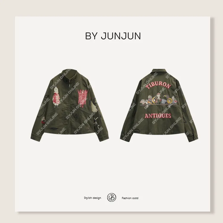 ByJunjun早秋款女装【古罗马】德国刺绣机重工刺绣夹克外套