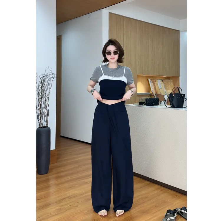 YYOUHAN 2025新款【通勤宝藏】简一字口袋休闲裤百搭长裤 2506C3539