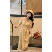 【小雏菊E】法式方领时尚极简连衣裙女温柔风穿搭洋气减龄中长裙