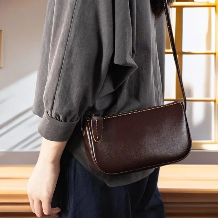 真皮女包斜挎小包包2025新款时尚百搭手机包高级感洋气牛皮单肩包