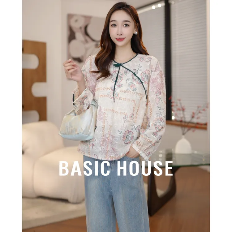 Basic House/百家好新中式国风宽松刺绣外套B1195B5Z492