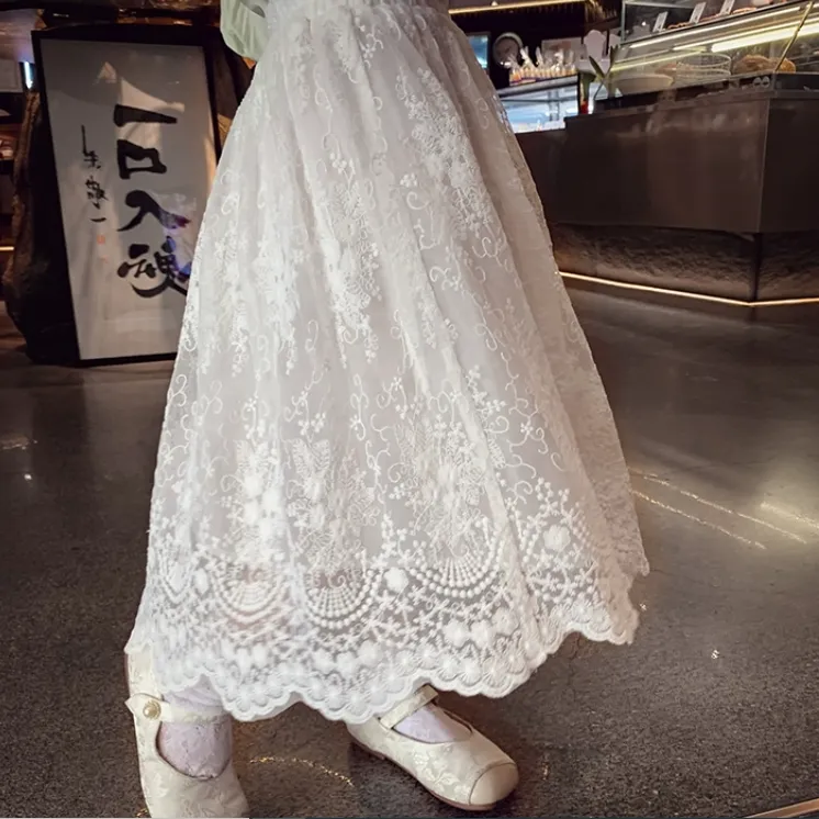 女童裙子春秋季新款儿童韩版公主半身裙童装女宝宝蕾丝裙子洋气款