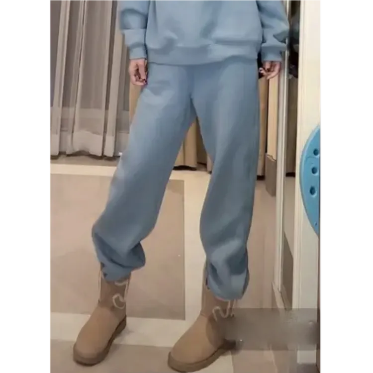 Mrsyaxi纯色休闲慵懒加绒宽松卫裤YX5093021