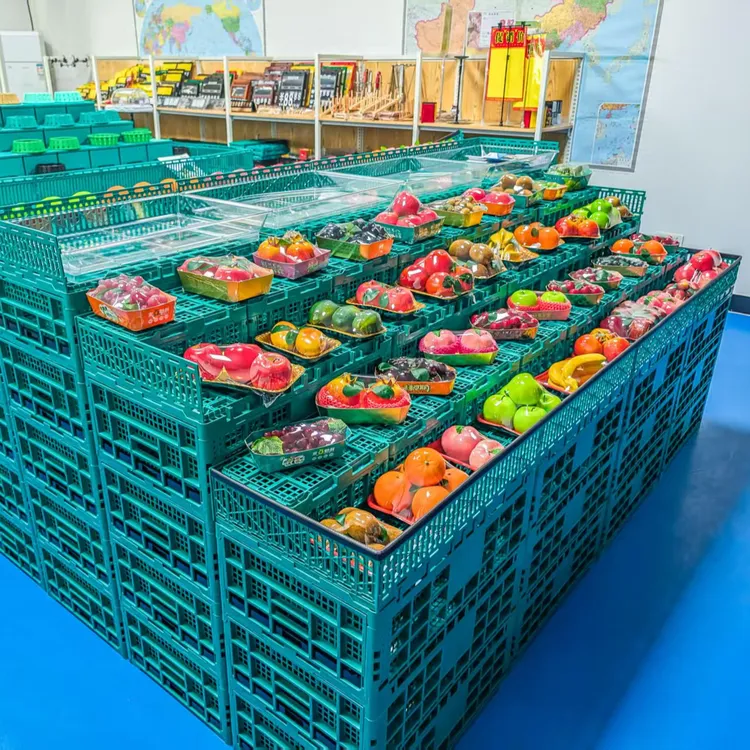 爱美艺·水果陈列折叠筐10个/箱塑料筐塑料箱多用筐