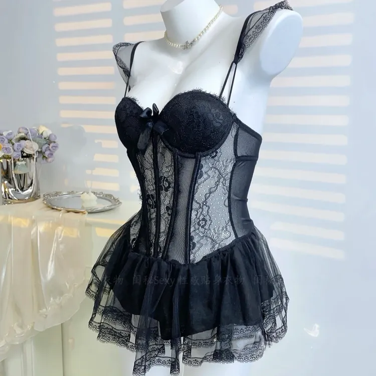 【邂逅】大码性感显瘦蕾丝夏季睡衣高级感吊带女睡裙钢圈胸垫聚拢