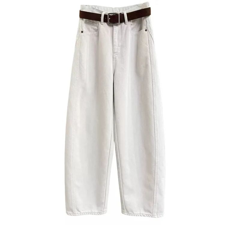 【冬季-弯刀裤】加绒窄版阔腿牛仔裤女高腰垂感裤子百搭显瘦韩版