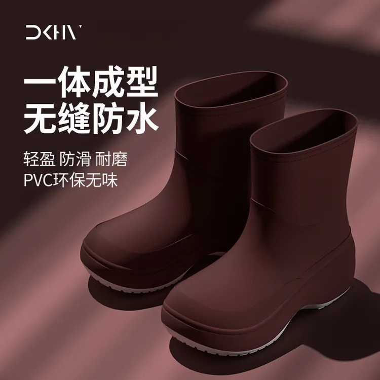 2025新款雨鞋女成人时尚外穿可爱水鞋洋气中筒防水百搭厚底雨靴