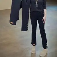 辰熙    秋冬简约时尚百搭加厚加绒裤子8057