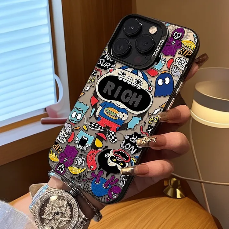 【RlCH个性涂鸦】彩银磁吸适用苹果16promax手机壳iphone13/4防摔15