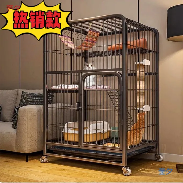 猫笼子家用室内特大号自由带厕所猫咪别墅宠物大型猫舍不锈钢猫笼商品图