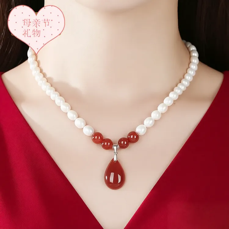 吊坠925银 气质珍珠女款链素款锁骨链小众百搭颈链短款送长辈礼物商品图