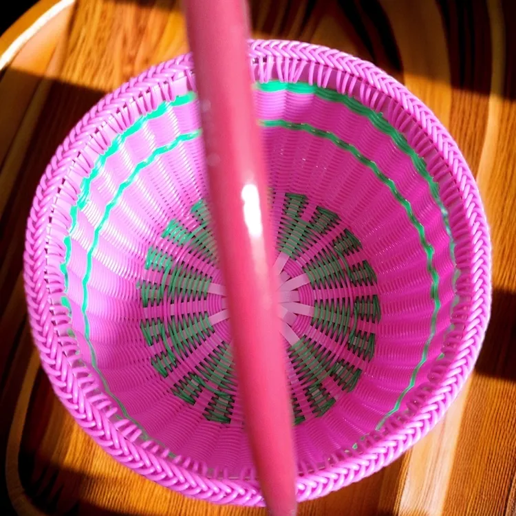 手提篮十加十无底座圆径24cm/高33cm水洗耐脏提篮纯手工家用