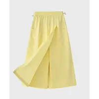 小雅姐姐  韩系减龄松紧腰开叉休闲裙裤IP40