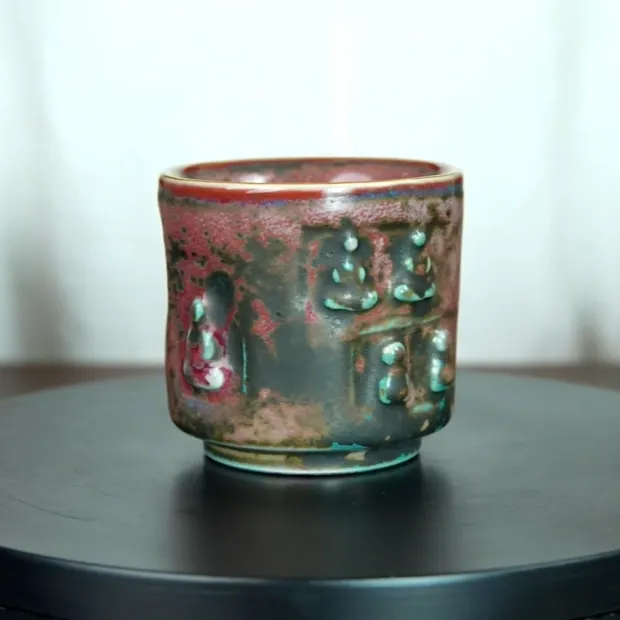 原矿原产地钧瓷喝茶炭烧卢钧茶具茶杯送礼礼盒装全手工佛杯主人杯