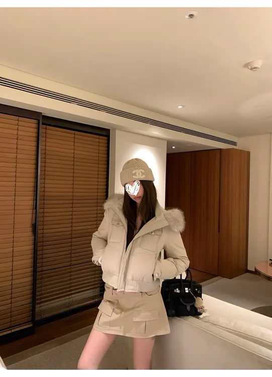 冬季工装夹克连帽毛领外套