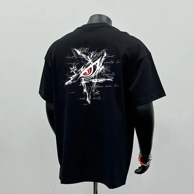 纯棉T恤男士高级2025夏季圆领青年短袖百搭ins春夏印花半袖上衣