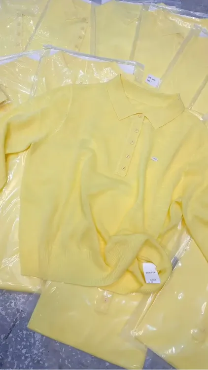 2025年夏季新款复古老钱风针织POLO衫女装减龄宽松长袖韩系上衣