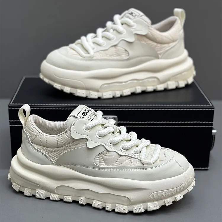 法莎尼亚老爹鞋男士新款简约韩版纯色小众百搭鞋轻便厚底增高潮鞋