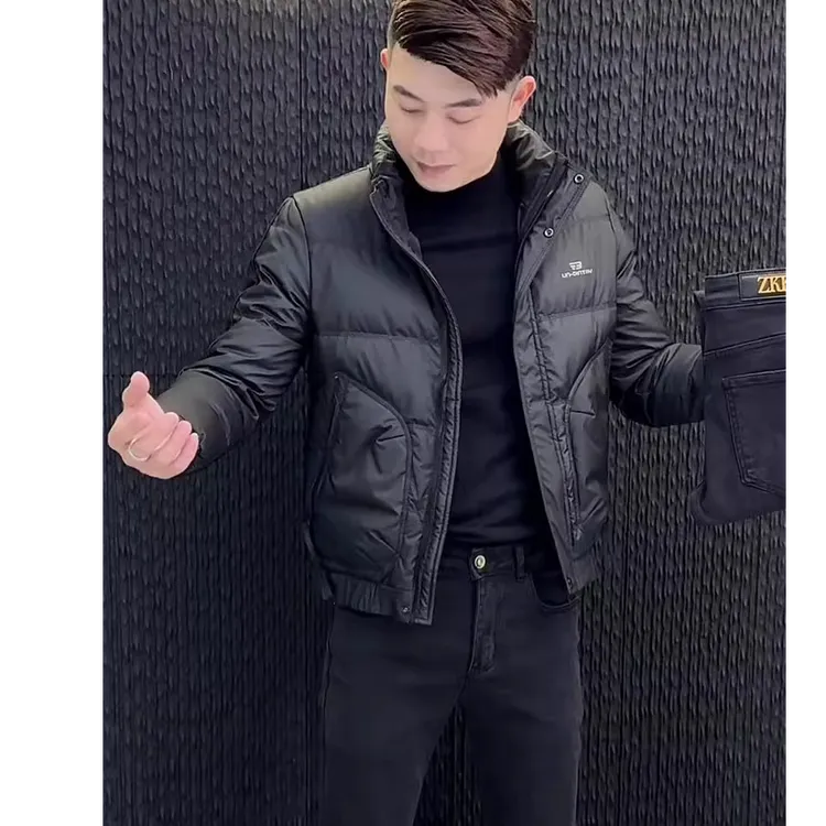 2025年冬季男士保暖羽绒服韩版修身时尚潮牌短款立领外套高级感潮