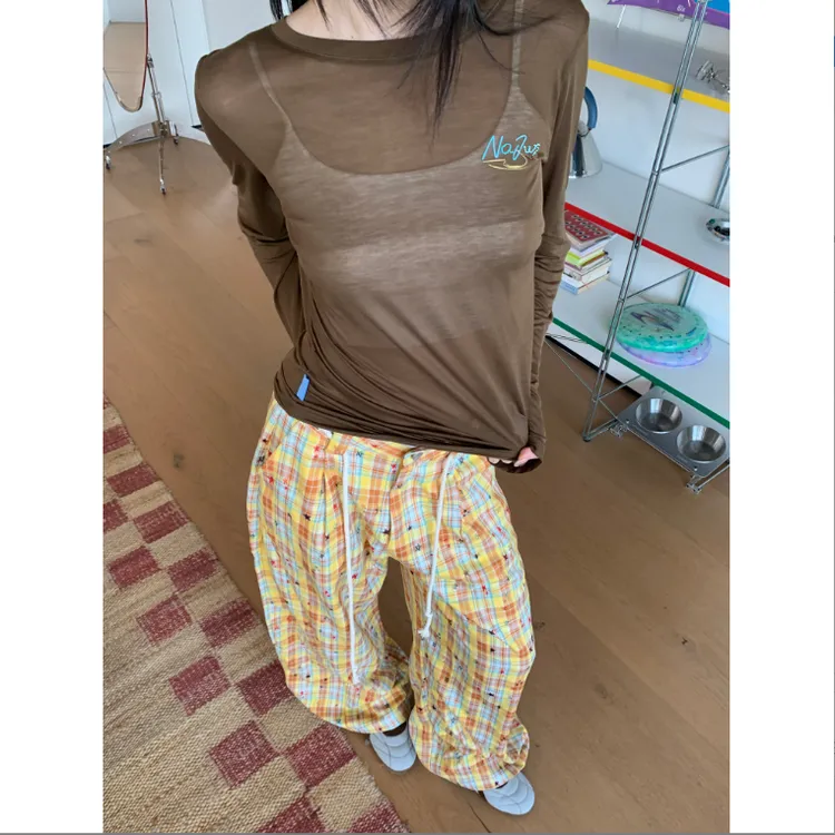 江南New轻薄透气星星罩衫时尚绝美好看精致显瘦女长袖T恤宽松夏