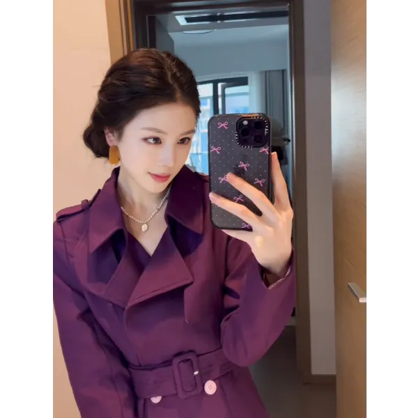 法式气质中长款翻领长款街头风风衣时尚秋冬款显瘦韩版女2025新款