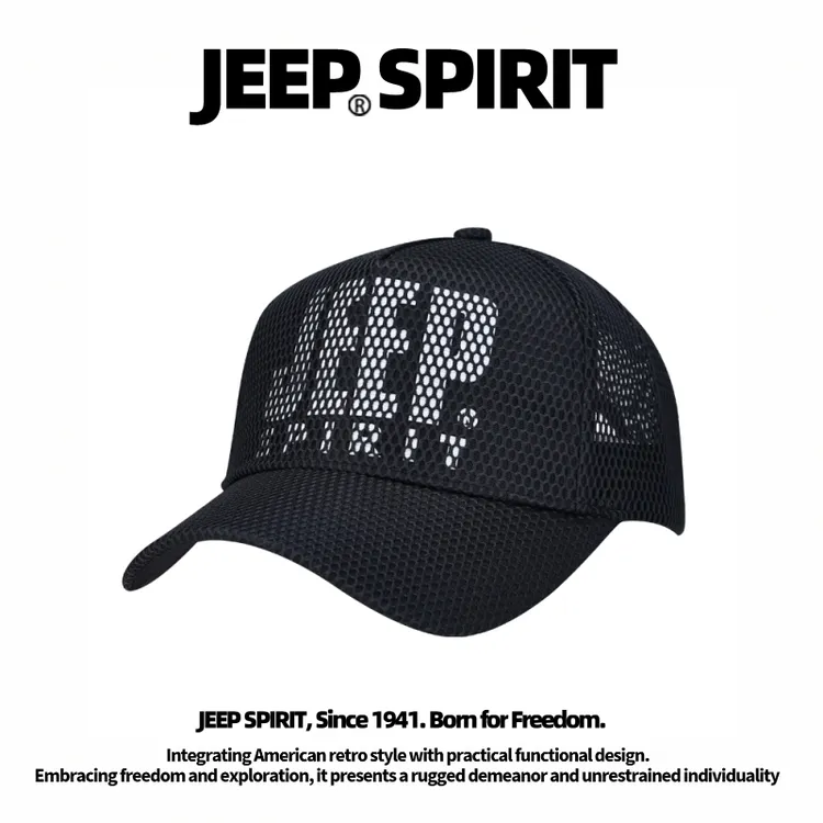 JEEPSPIRIT棒球帽子男夏季遮阳新款户外运动透气薄网眼鸭舌帽937