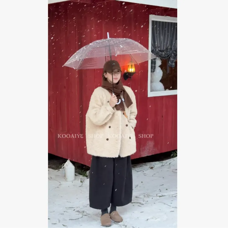 【霜降】冬季新款韩系百搭显瘦加厚时尚洋气毛毛外套（只能干洗）